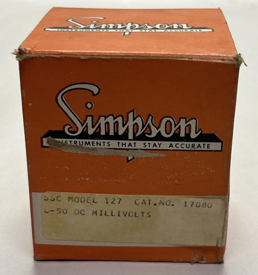 Used SIMPSON,17080,DIRECT CURRENT METER 0-50 MILLVOLTS NEW
