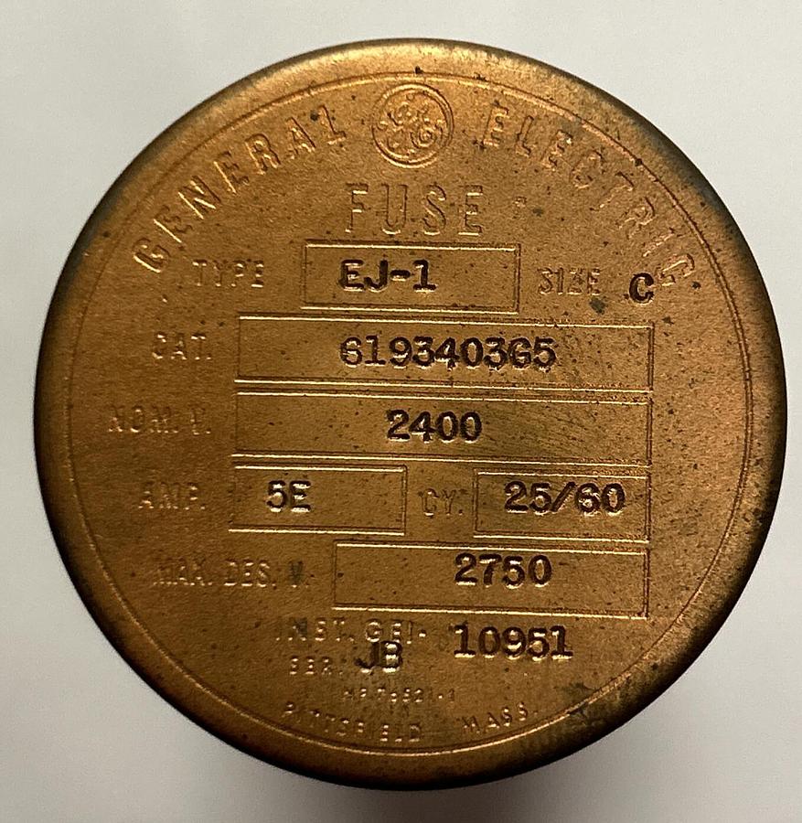 GENERAL ELECTRIC,6193403G5,TYPE EJ-1 FUSE 5E AMP NOS