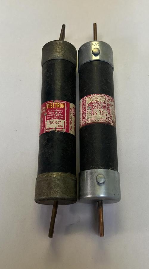 Used BUSSMANN,FRS-R-70,FUSETRON FUSE 70A 600V LOT OF 2