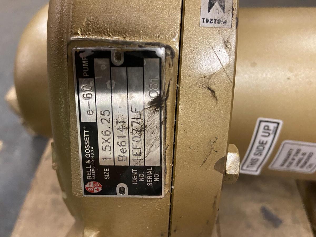 Bell & Gossett,e-60 1E077LF,Circulation Pump  Size 1.5x6.25 1.75Hp 230/460V