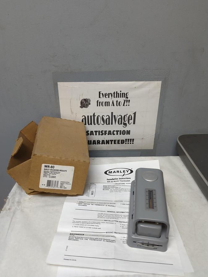 MARLEY,WR-80,STYLE B2M ROOM THERMOSTAT 20-80 DEG RANGE NOS
