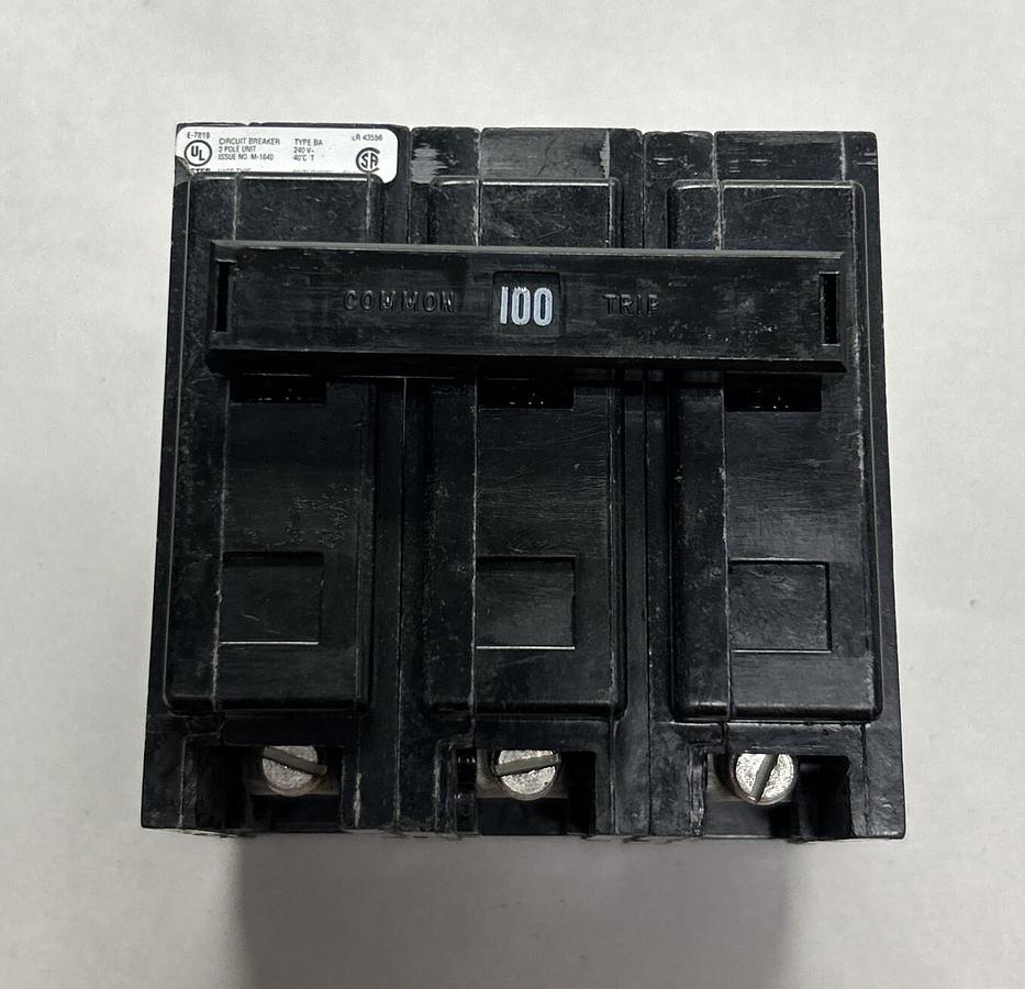 EATON,BAB3100H,CIRCUIT BREAKER 100A 240V 3P NOS