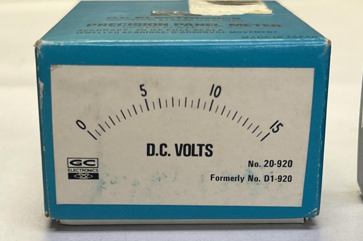 GC ELECTRONICS,20-920,PANEL METER 0-15 DC VOLTS NOS