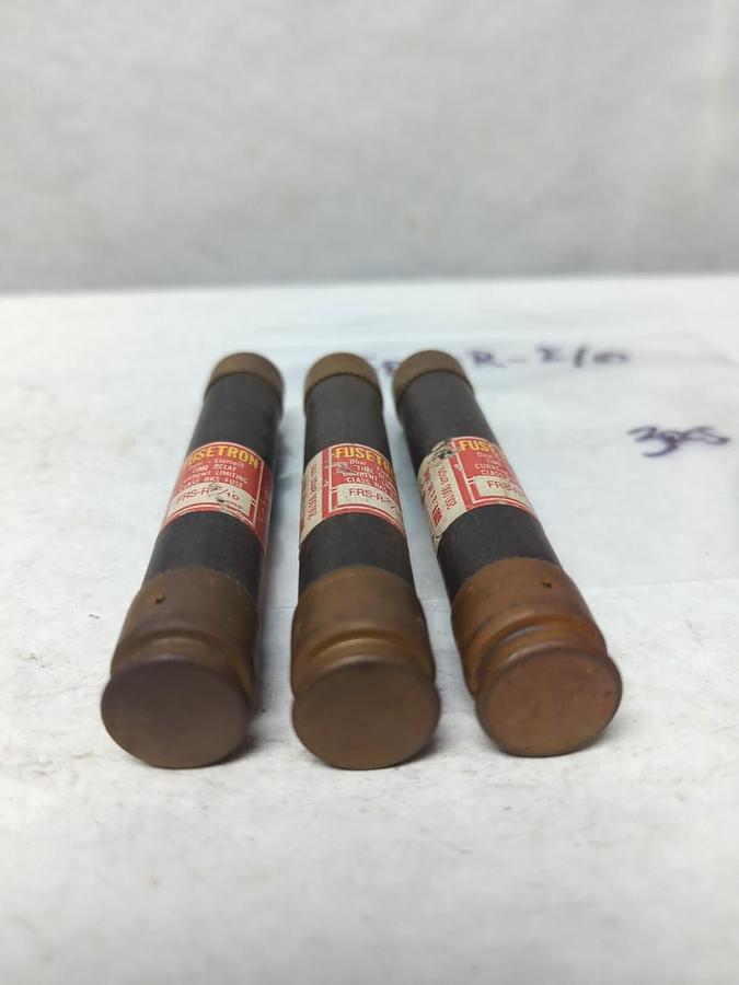 Used COOPER BUSSMANN,FRS-R-2/10,FUSETRON 2/10 AMP FUSE LOT OF 3 PRE-OWNED
