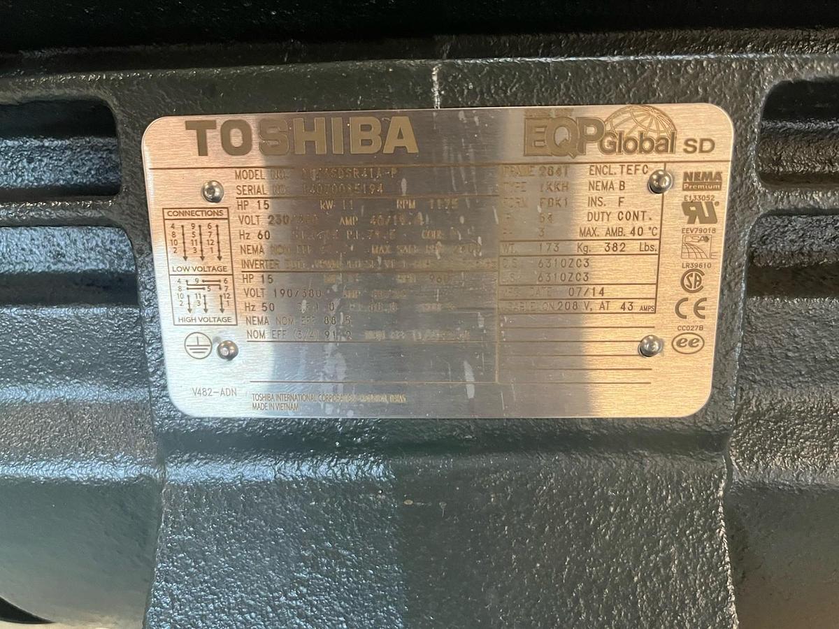 TOSHIBA,0156SDSR41A-P,EQP SEVERE DUTY MOTOR 15HP 1175RPM 3PH 284T