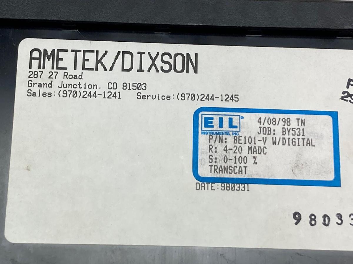Ametek/Dixson,BE101-V, Digital Bar Graph