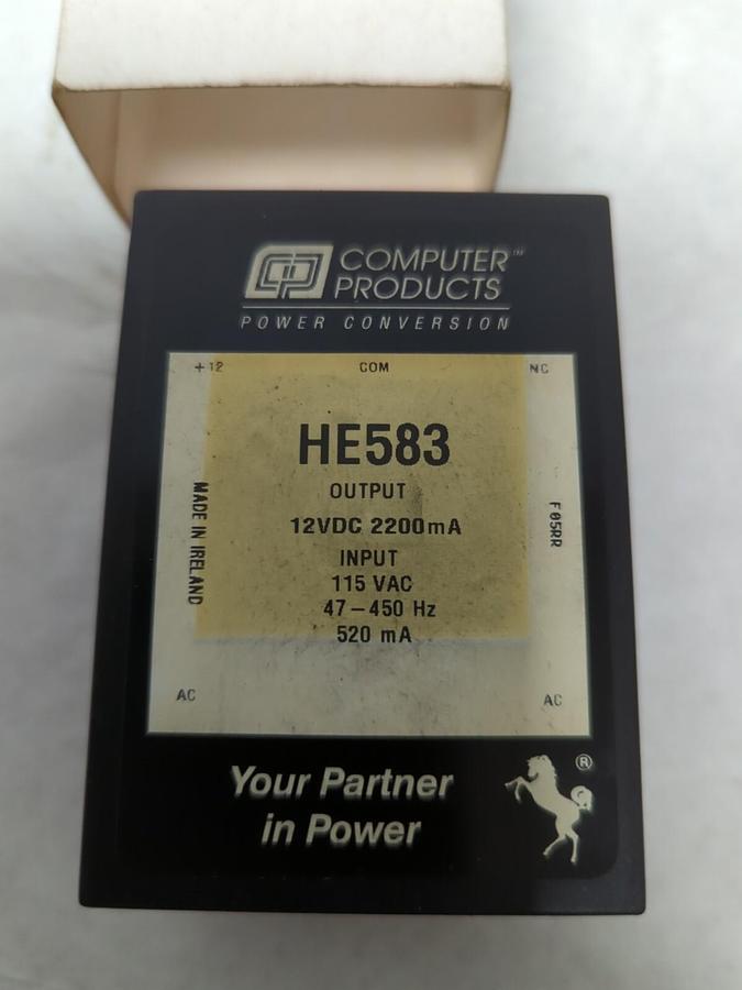 COMPUTER PRODUCTS,HE583,POWER CONVERSION OUTOUT 12VDC 2200mA NOS
