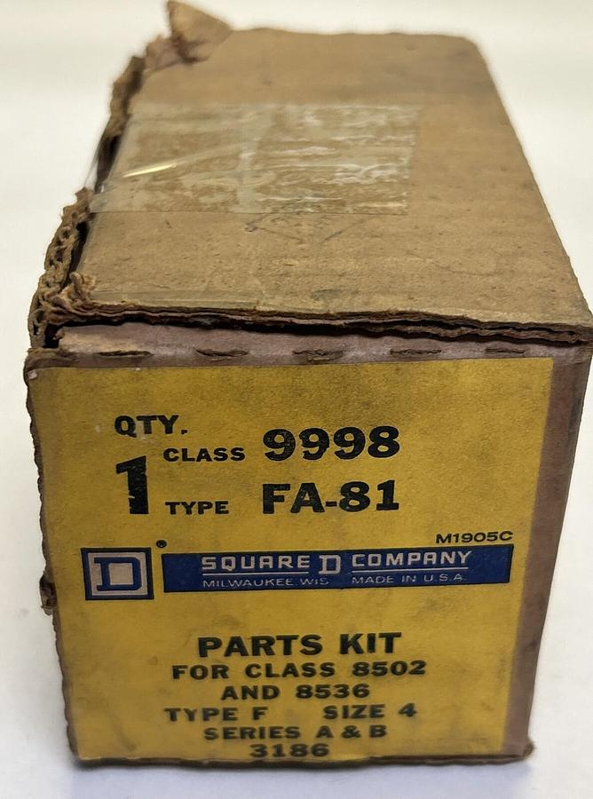 SQUARE D,9998FA-81,CONTACT KIT SIZE 4 NOS
