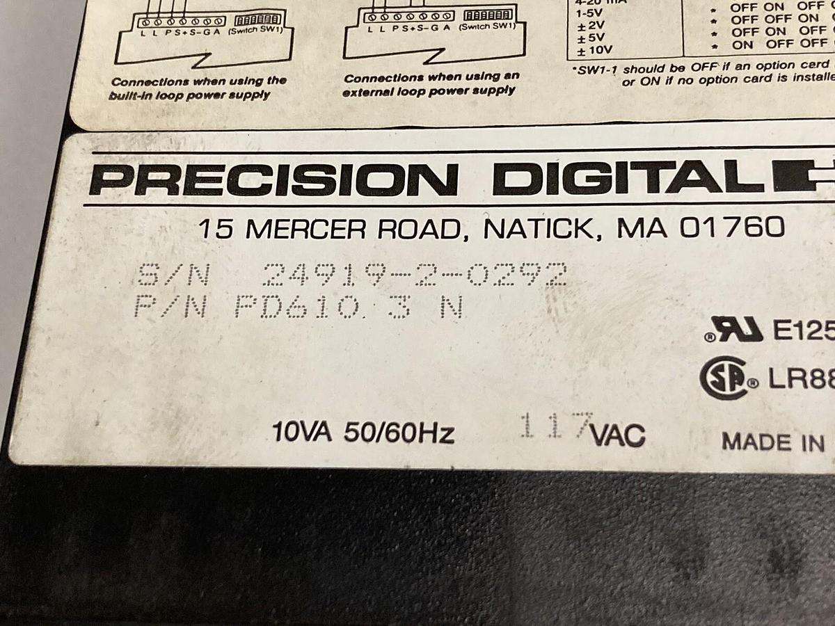 Used Precision Digital,PD610-3-N,Digital Panel Meter
