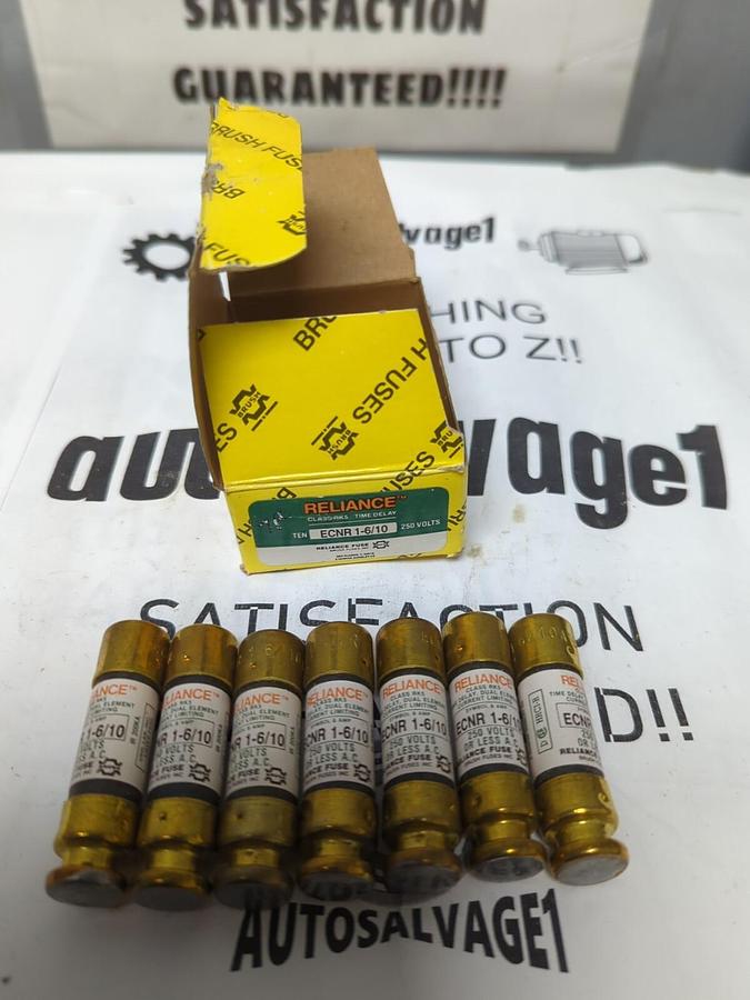 RELIANCE,ENCR-1-6/10,TIME DELAY 1-6/10 AMP FUSES BOX OF 7 NEW