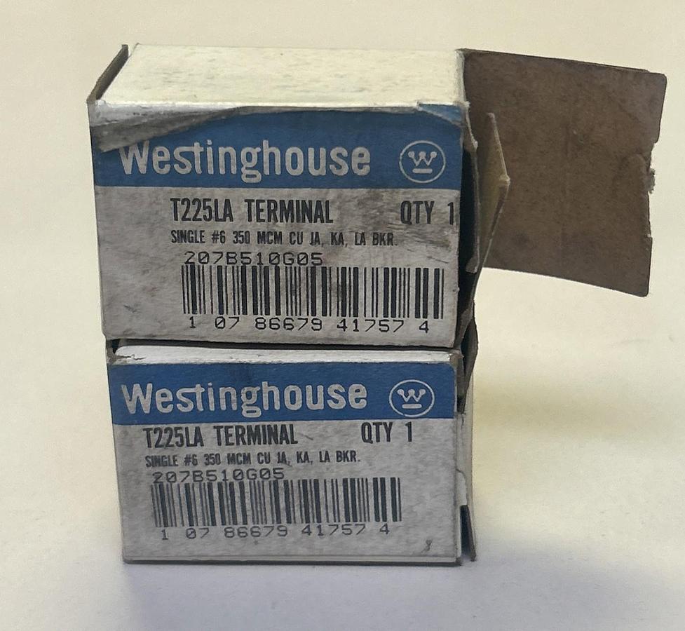 WESTINGHOUSE,T225LA,PRESSURE TERMINAL CONNECTOR LOT OF 2 NOS