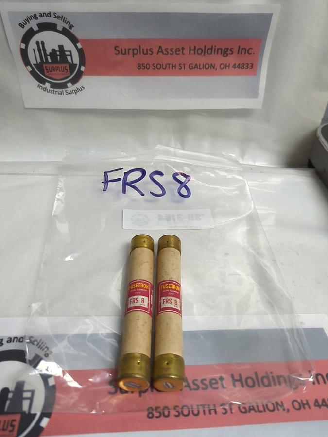 Used COOPER BUSSMANN,FRS-8,FUSETRON 8 AMP FUSE LOT OF 2 PRE-OWNED