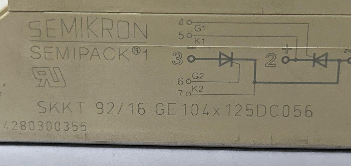 Used SEMIKRON,SKKT92/16GE104X125DC056,THYRISTOR LOT OF 2