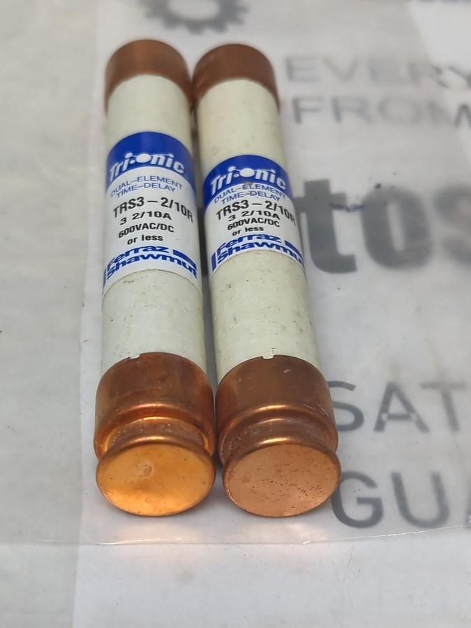 FERRAZ SHAWMUT,TRS3-2/10R,TRI-ONIC 3-2/10 AMP FUSE LOT OF 2 NOS