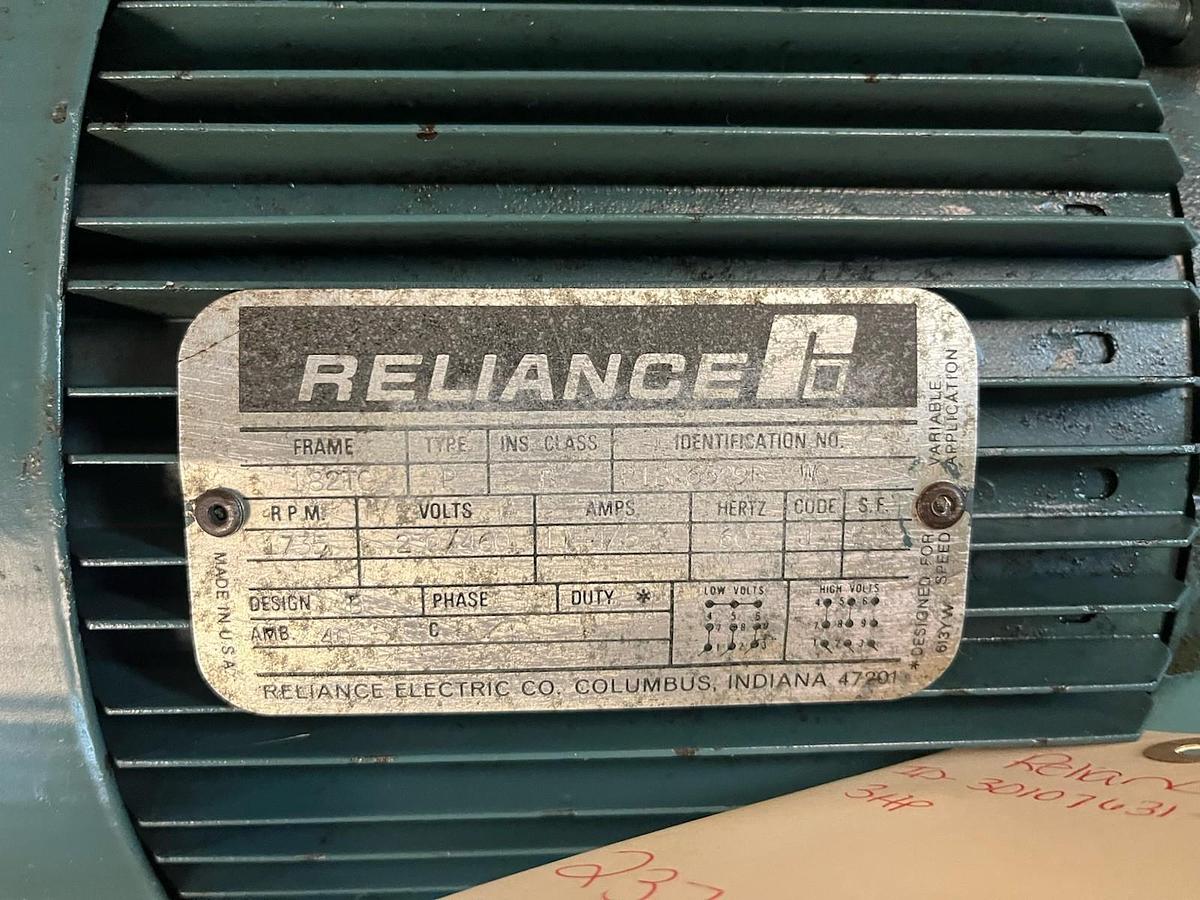 Used RELIANCE,221,REEVES MOTODRIVE GEAR DRIVE 3HP 1735RPM ASSEMBLY 101 RATIO 4.1 3PH