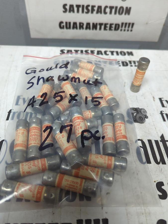 GOULD SHAWMUT,A25X15,TYPE 1 AMP-TRAP FUSES LOT OF 27 NOS