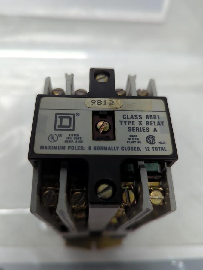 Used SQUARE D,8501-X0-00,INDUSTRIAL CONTROL RELAY SERIES A PRE-OWNED
