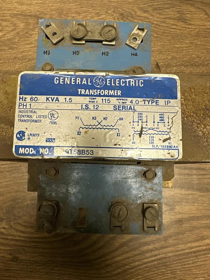 Used GE,9T58B53,Transformer 1.5 KVA 60 Hz 1 Ph