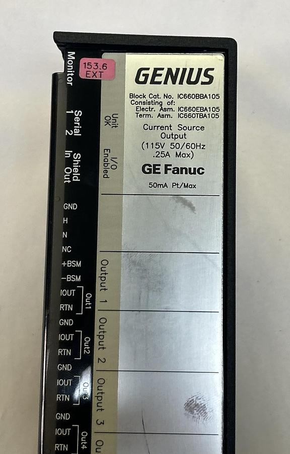 Used GE FANUC,IC660BBA105,GENIUS BLOCK CURRENT SOURCE OUTPUT MODULE