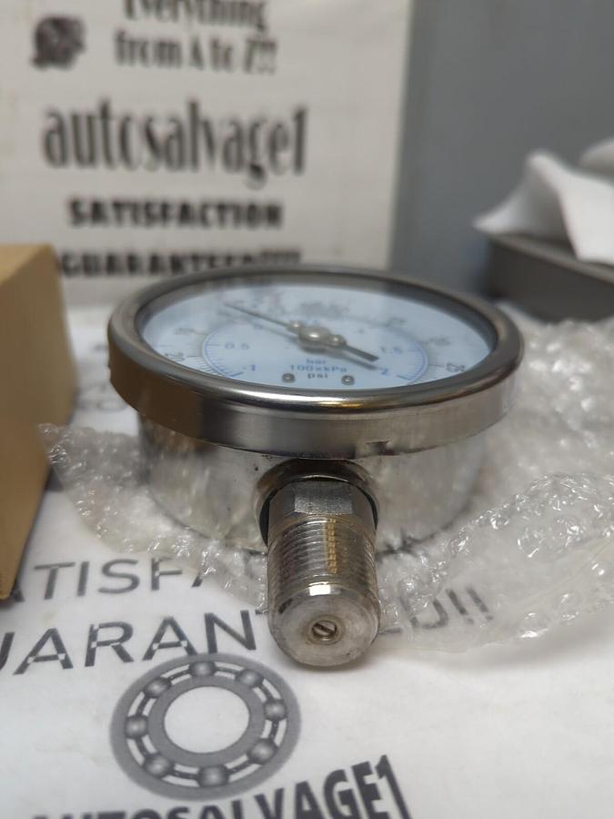 WEKSLER,BACYCB2LW,4 INCH PRESSURE GAUGE 1/2 IN NPT 30 IN-30PSI/KPA NOS