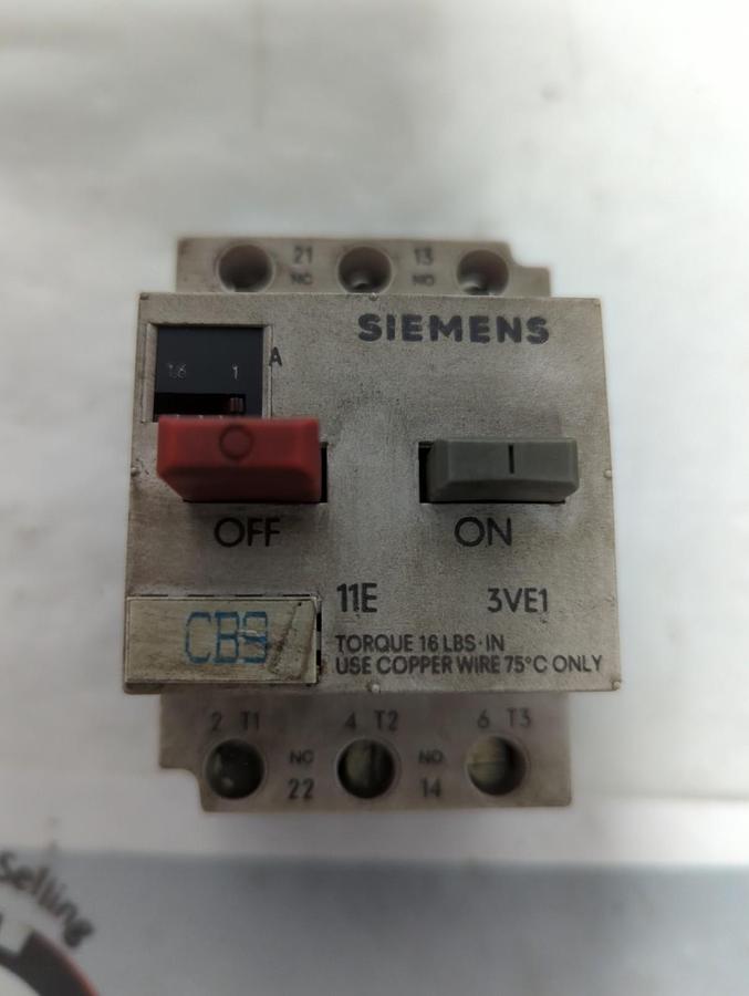 Used SIEMENS,3VE1010-2G,MOTOR STARTER PRE-OWNED