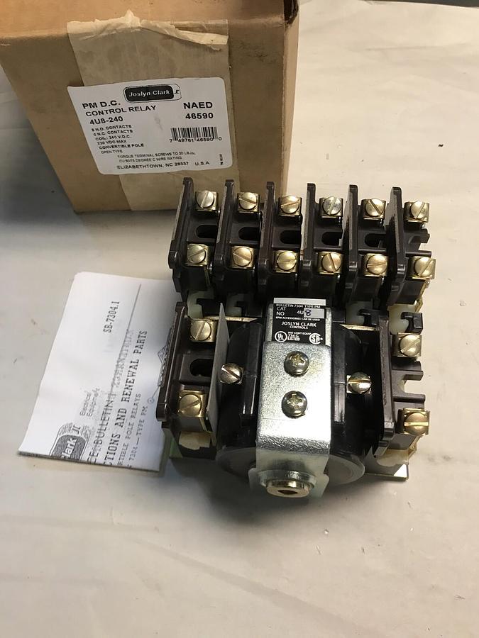 Joslyn Clark,4U8-240 PM D.C.,Control Relay 46590 NOS