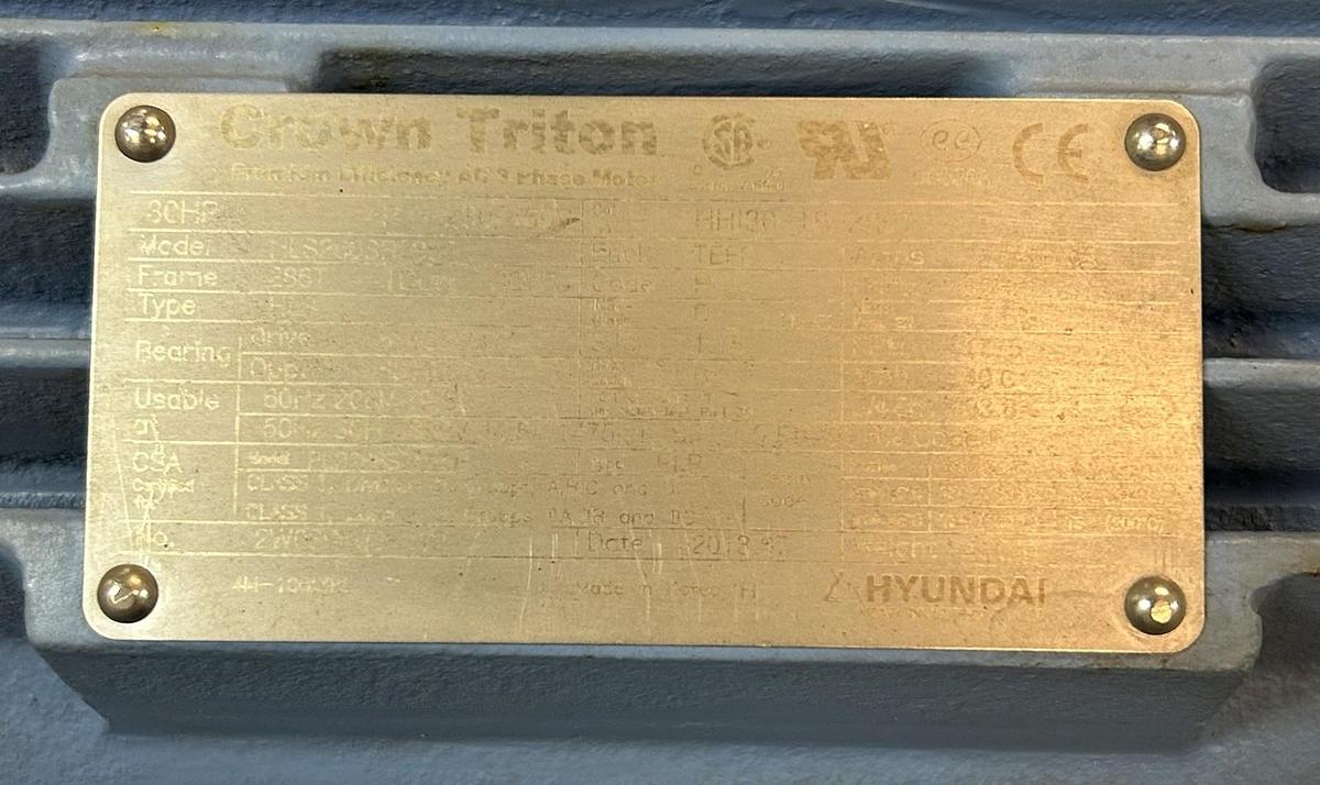 CROWN TRITON,HH130-18-286T,MOTOR 30HP 1775RPM 460V 286T FRAME NOS