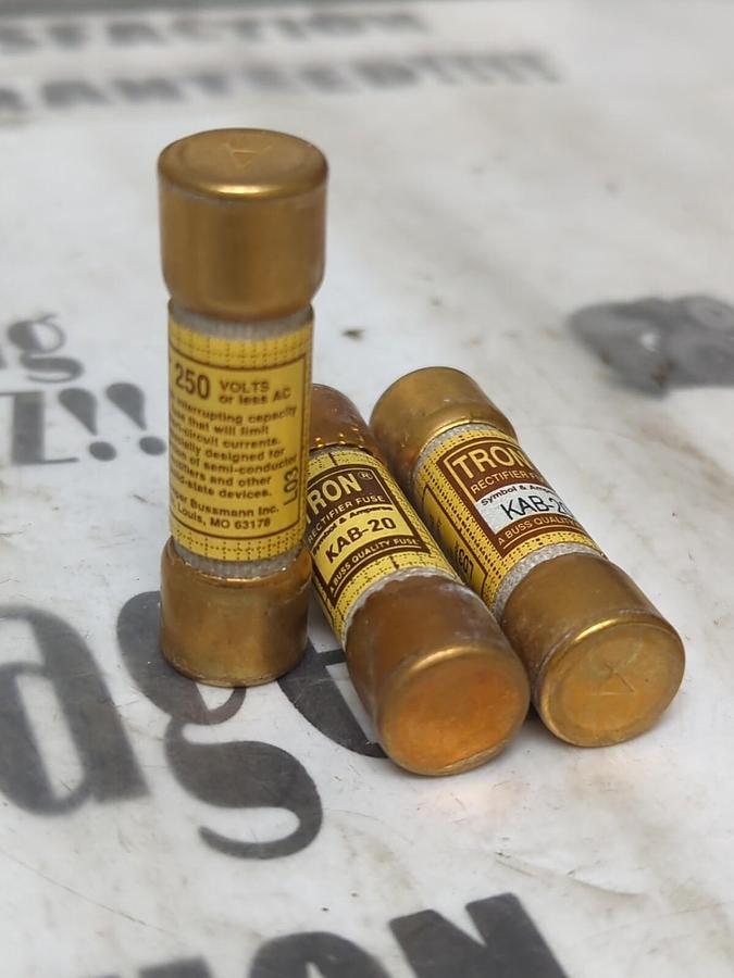 COOPER BUSSMANN,KAB-20,TRON FUSES LOT OF 3 NOS