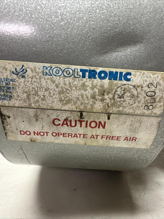 Used Kooltronic,NBD49-10B,Centrifugal Blower 1/15HP 250/3454RPM 115V