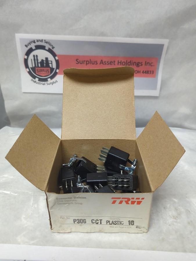 TRW,P306,CCT PLASTIC 6 PIN CINCH CONNECTORS LOT OF 10 NOS