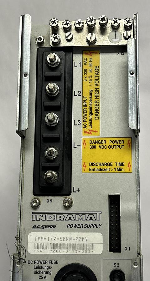 Used INDRAMAT,TVM1.2-050-W0/220,SERVO POWER SUPPLY REFURBISHED