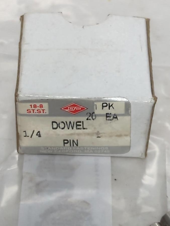 STANDARD FASTENINGS,1/4,DOWELS PINS 1/4 INCH PACK OF 20 PCS NOS