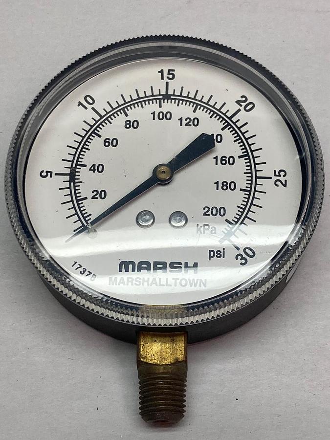 Marsh,0-30PSI 0-200kPa,Gauge