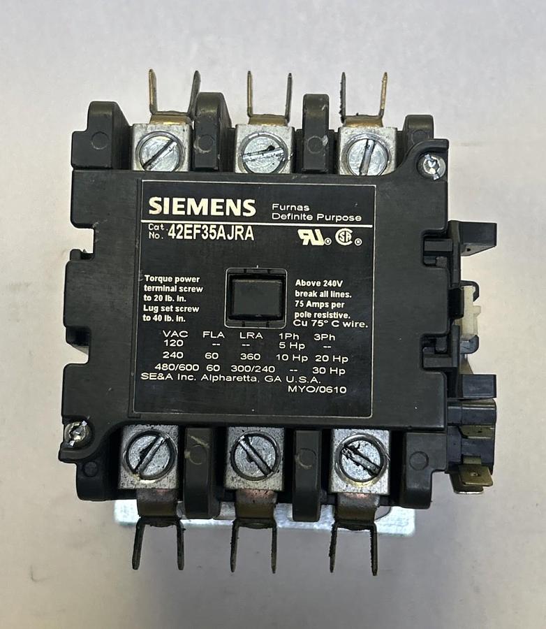 Used SIEMENS,42EF35AJRA,DEFINITE PURPOSE CONTACTOR