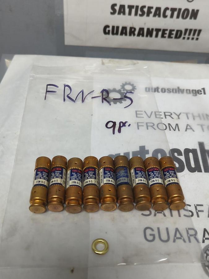 COOPER BUSSMANN,FRN-R-5,FUSETRON 5 AMP FUSE LOT OF 9 NOS