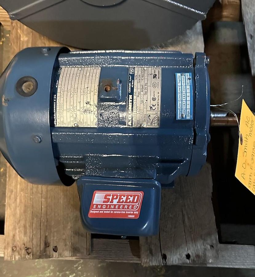 Used AO Smith,F-391315-63,AC Motor 1Hp 1755RPM 143T Frame 230/460AC 3PH