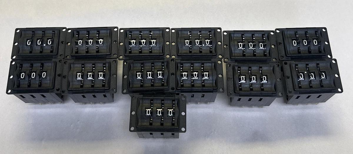 Used C&K,01602,THREE DIGIT COUNTER LOT OF 13