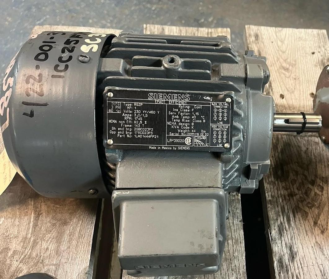 SIEMENS,1LA01444FP21,RGZP EPACT MOTOR 1HP 1745RPM 3PH 143T