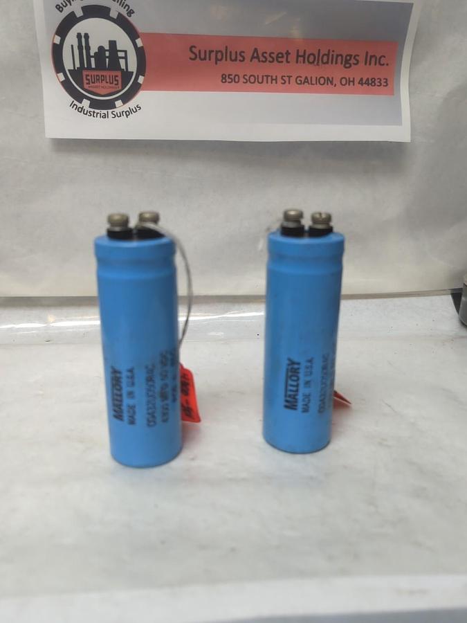 Used MALLORY,CG432U050R4C,CAPACITOR 4300MFD 50 VDC LOT OF 2 PRE-OWNED