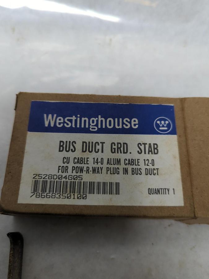 WESTINGHOUSE,BUS DUCT GRD. STAB,CU CABLE 14-0 ALUM CABLE 12-0 FOR POW-R-WAY PLUG