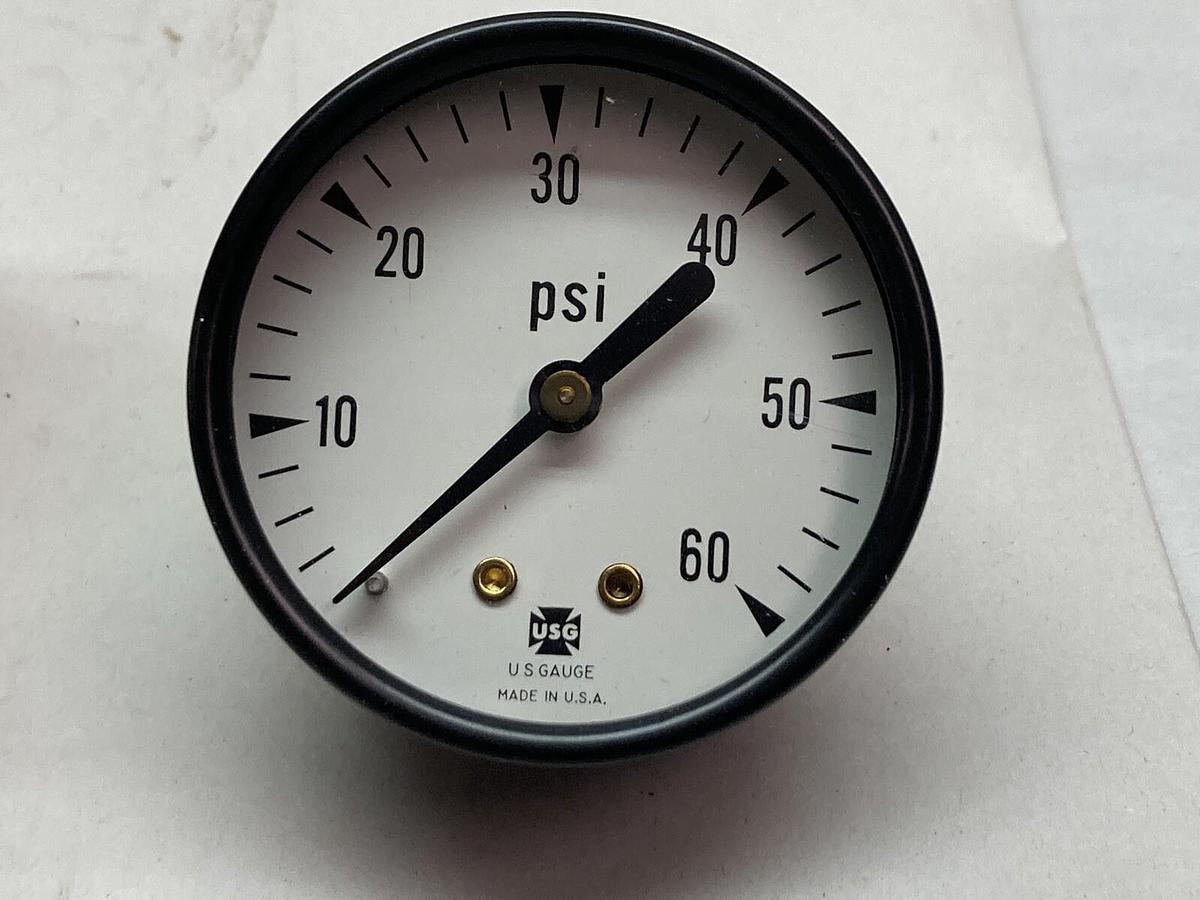 U.S. Gauge,2457 FC,Pressure Gauge 0-60 psi 1-1/2" Face