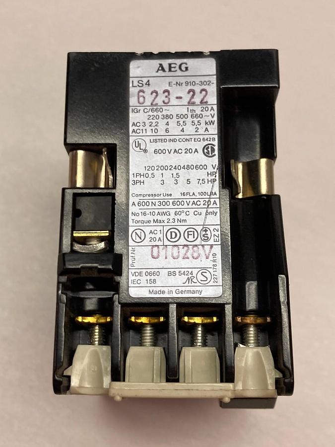 AEG,623-22, Contactor 600Vac 20A