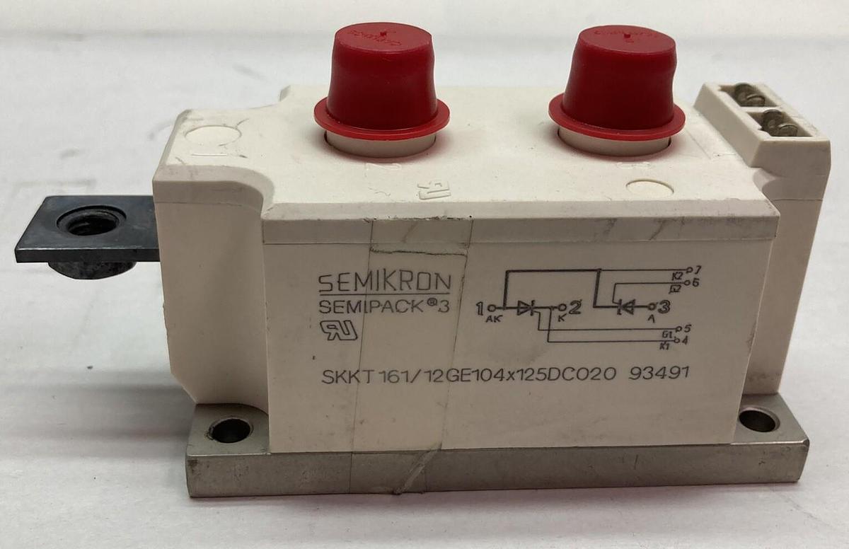 Used Semikron,SKKT161/12GE104X125DC020,Semipack 3 Thyristor Module