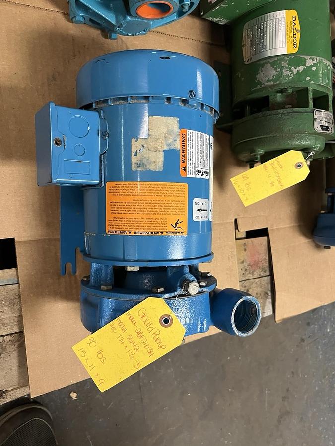 Used GOULDS,2BF21034,CENTRIFUGAL PUMP 1-1/4X1-1/2X5 3642 1HP 3450RPM 3PH