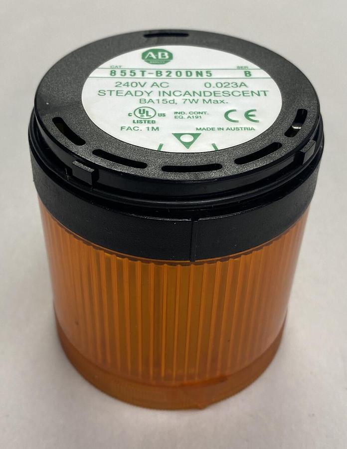 Used Allen-Bradley,855T-B20DN5,Orange Stack Light