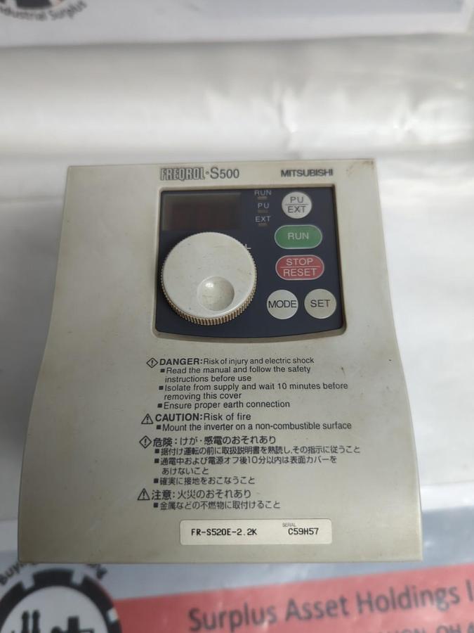 Used MITSUBISHI,FR-S520E-2.2K,FREQROL S-500 INVERTER PRE-OWNED