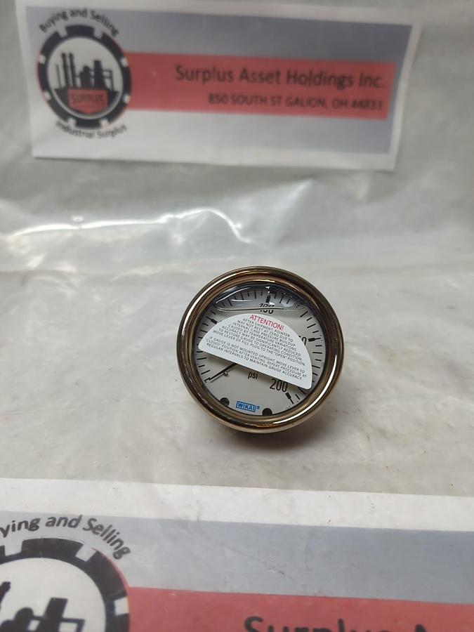 WIKA,0-200,LIQUID FILLED GAUGE 0-200 PSI 2-1/2 FACE NOS
