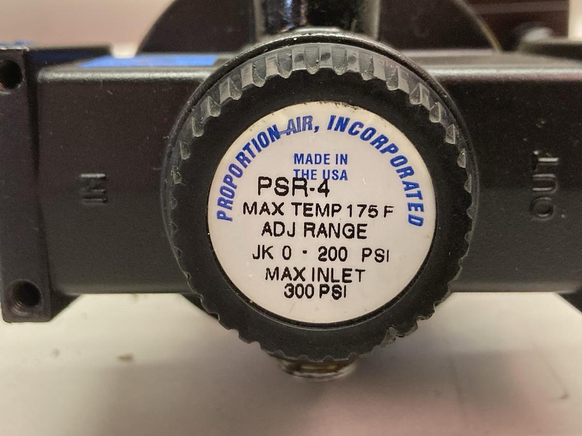 Used Proportion Air,PSR-4,Pressure Regulator w/Model PA117 Pneumatic Cylinder