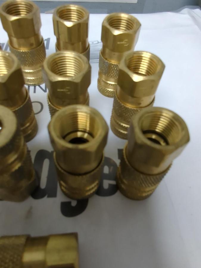 UNBRANDED,3/8 IN,FEMALE BRASS THREADED QUICK CONNECT COUPLER FITTING LOT OF 13