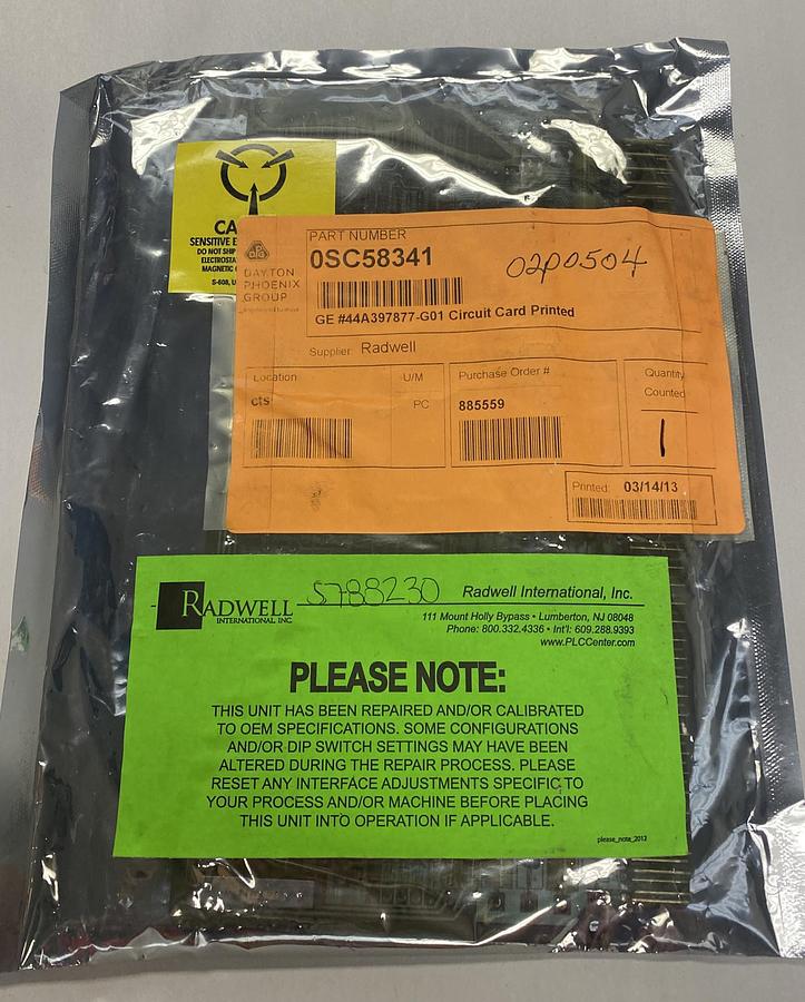 Used GENERAL ELECTRIC,44A397877-G01,CIRCUIT CARD PRINTED REFURBISHED